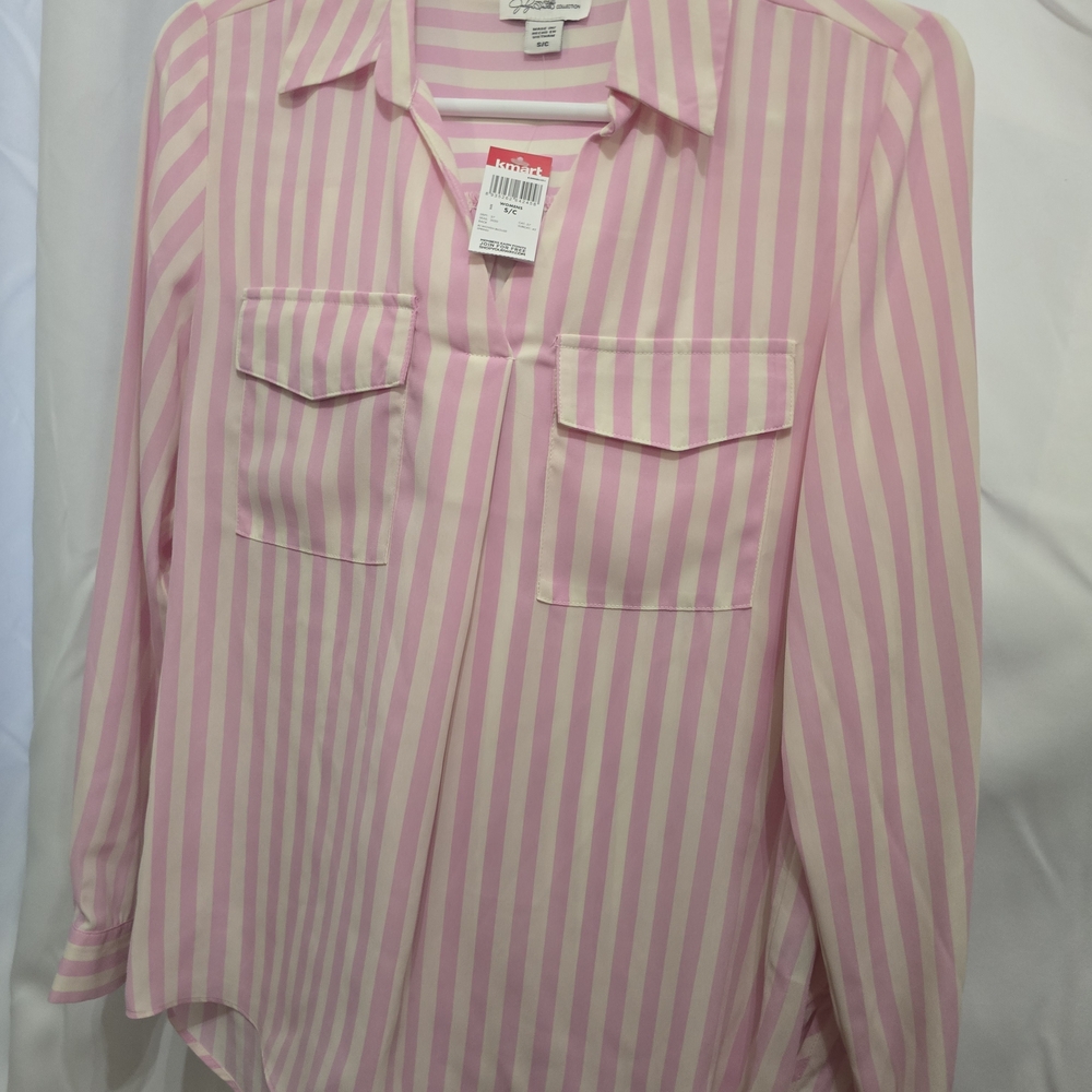 Jaclyn Smith Pink Striped Women's Top